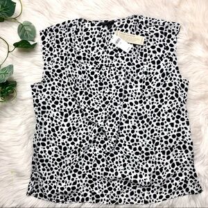 Banana Republic Animal Print Top Large Petite